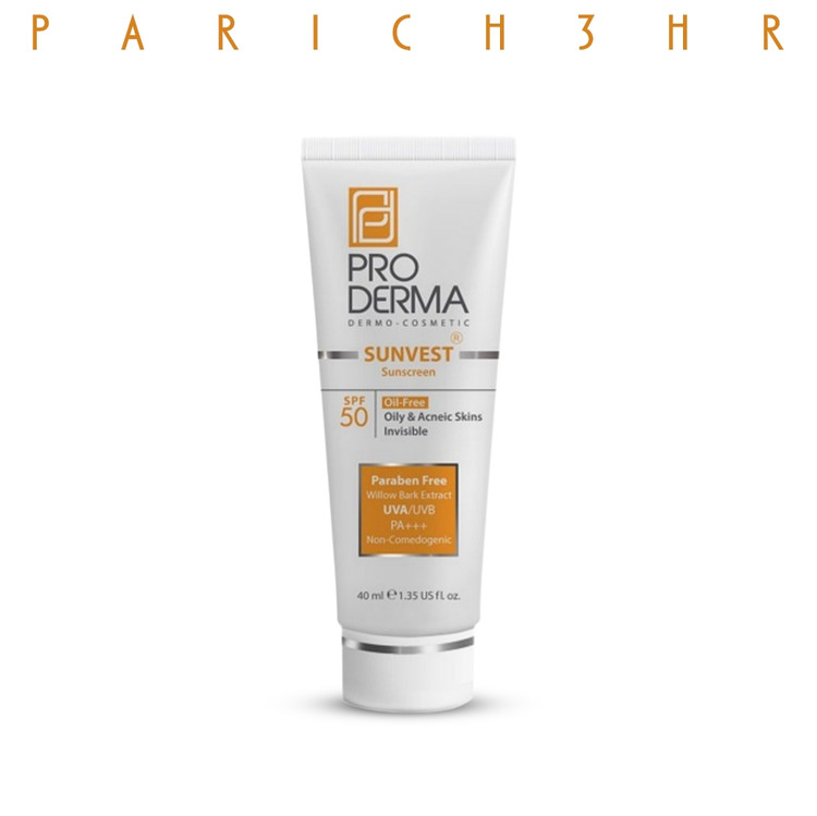 کرم ضدآفتاب SPF50 فاقد چربی بی رنگ پرودرما